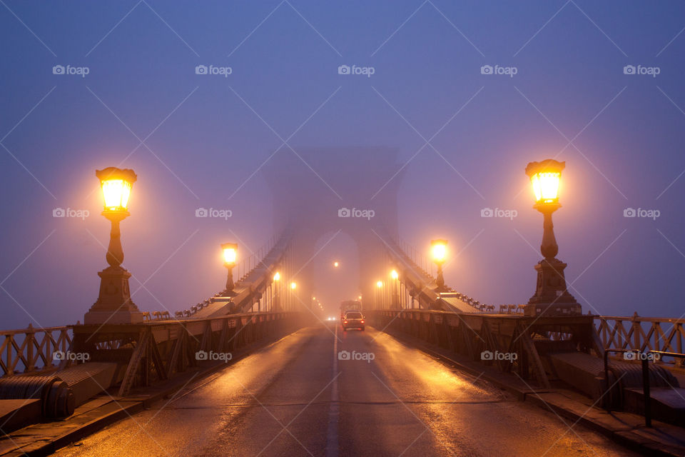 A bridge in the fog