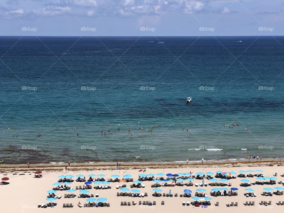 Aerial view of beach at Singer Island, West Palm Beach, Florida, USA 