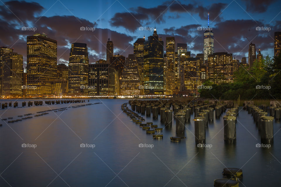Downtown Manhattan at night