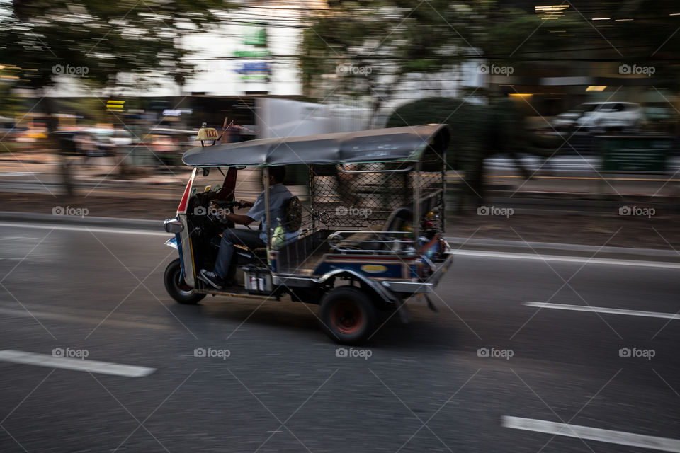 Tuk tuk taxi moving 