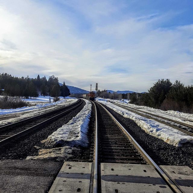train on tracks with snow