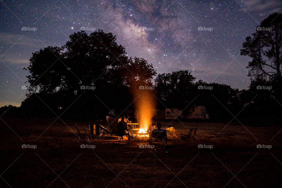 Milky Way camp fire
