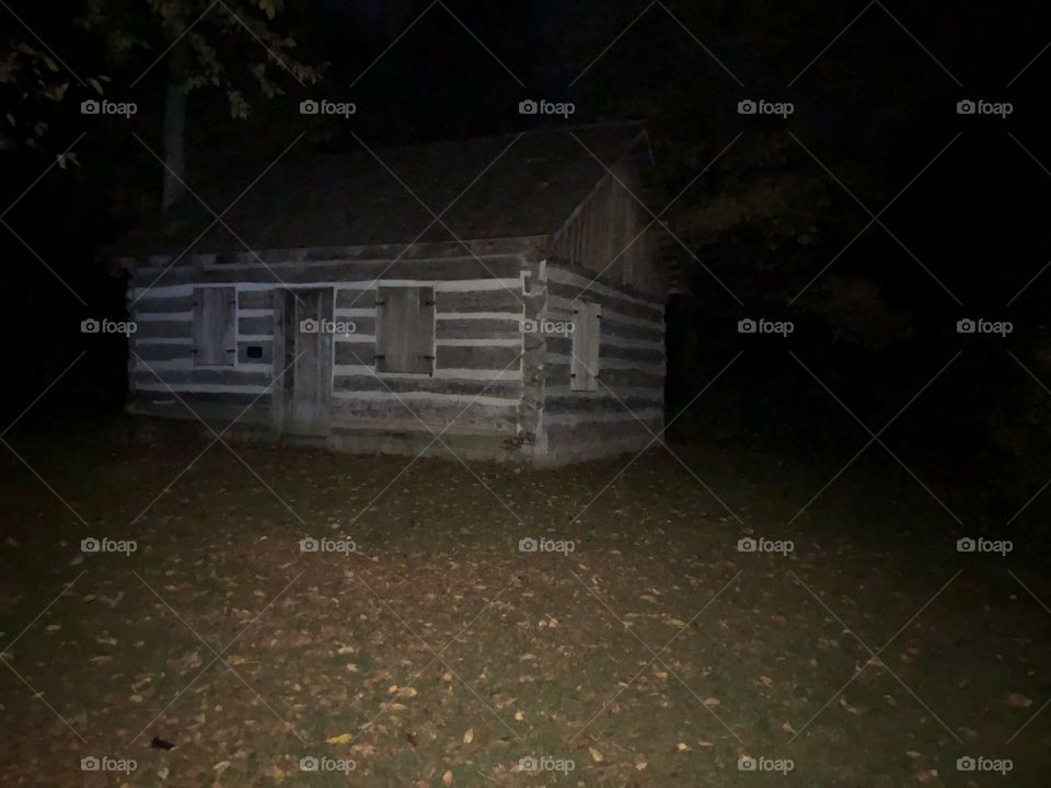 Fleming Log Cabin at Dusk