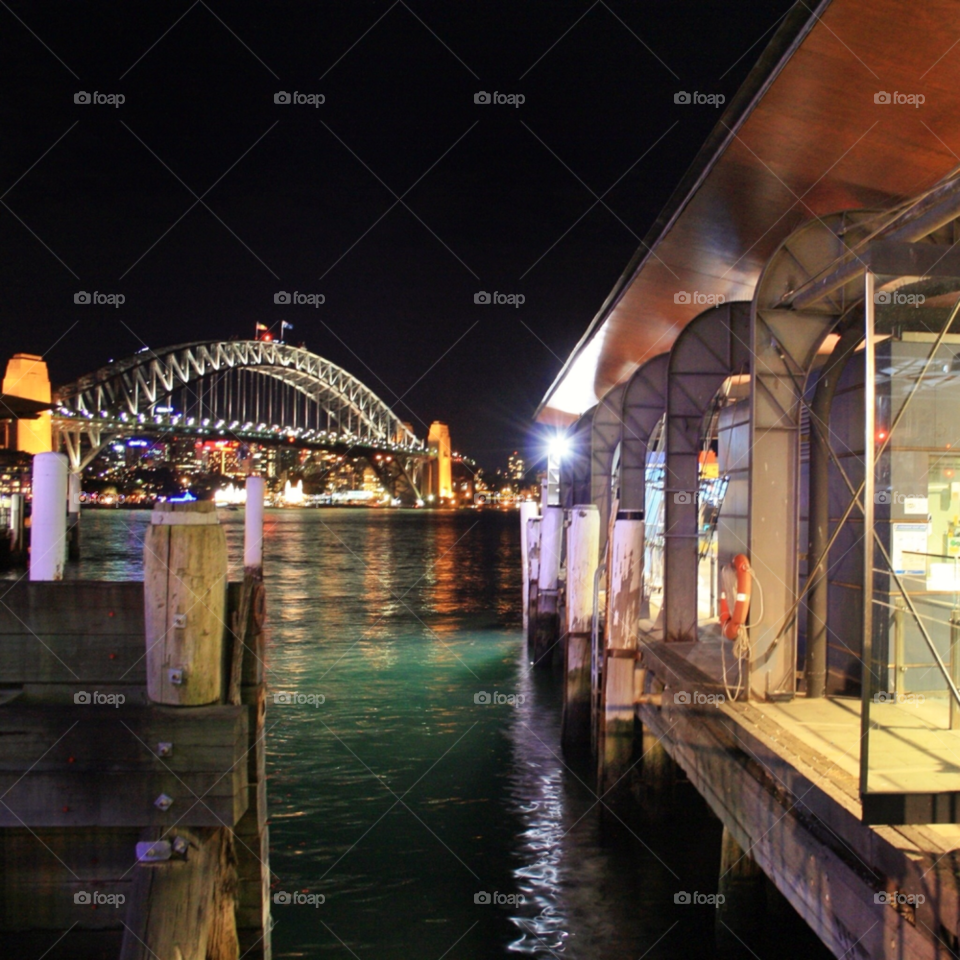 water night lights harbour by kar1981