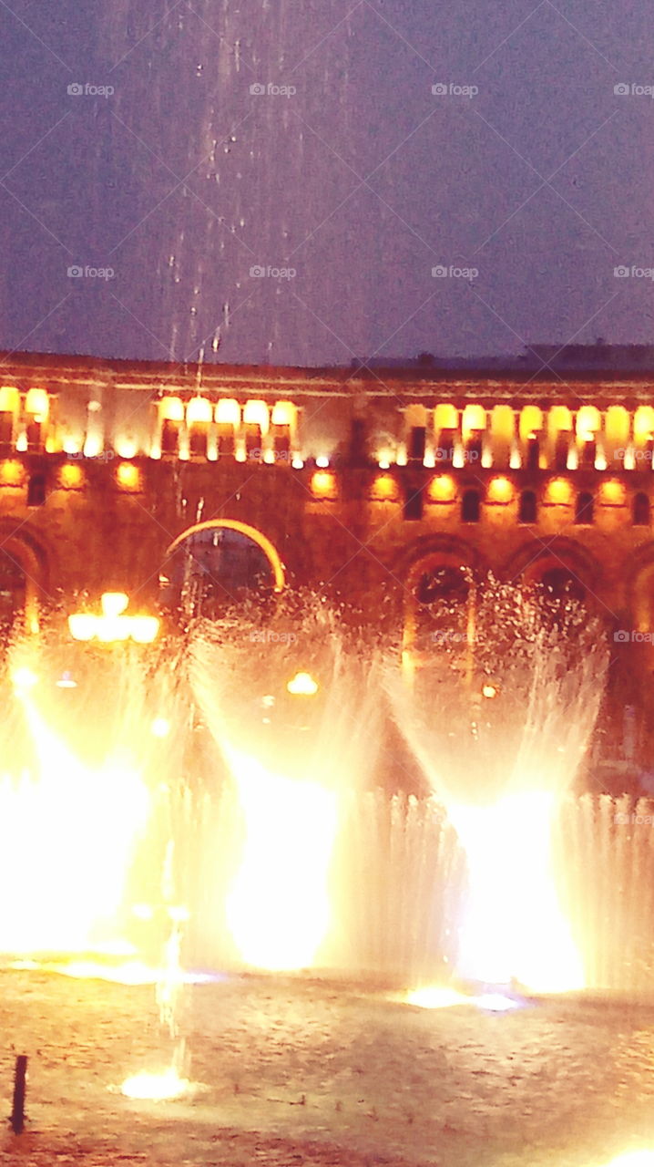 fountain at night