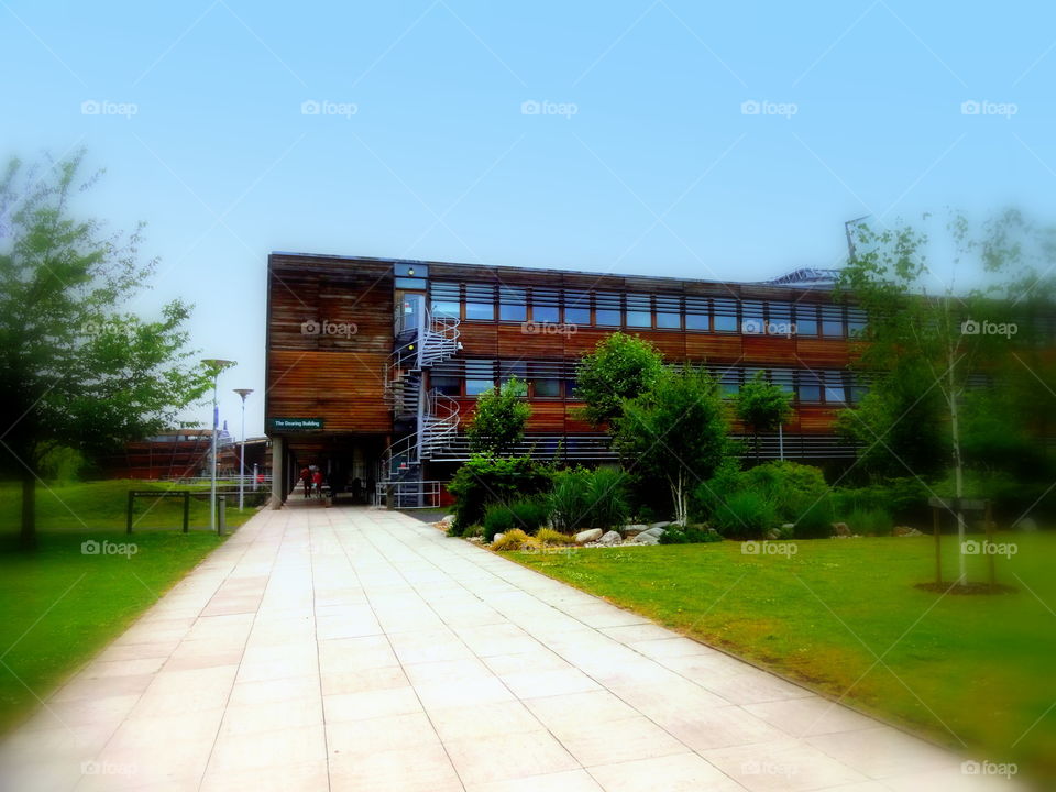 building. walkway in the Jubilee Campuss , University of Nottingham in Great Bitain