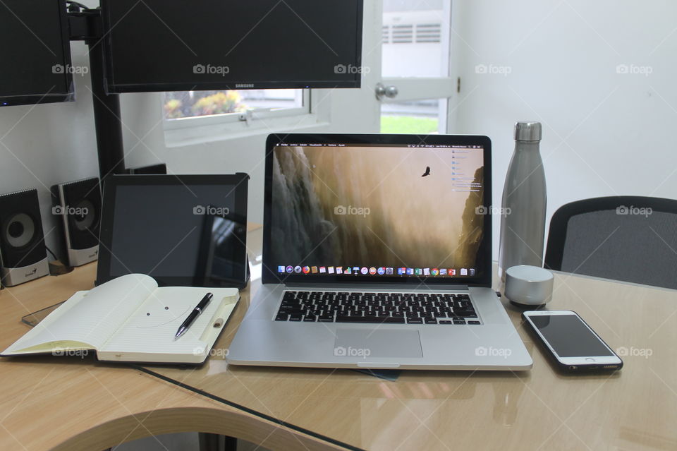 Computer, Laptop, Office, Desk, Indoors