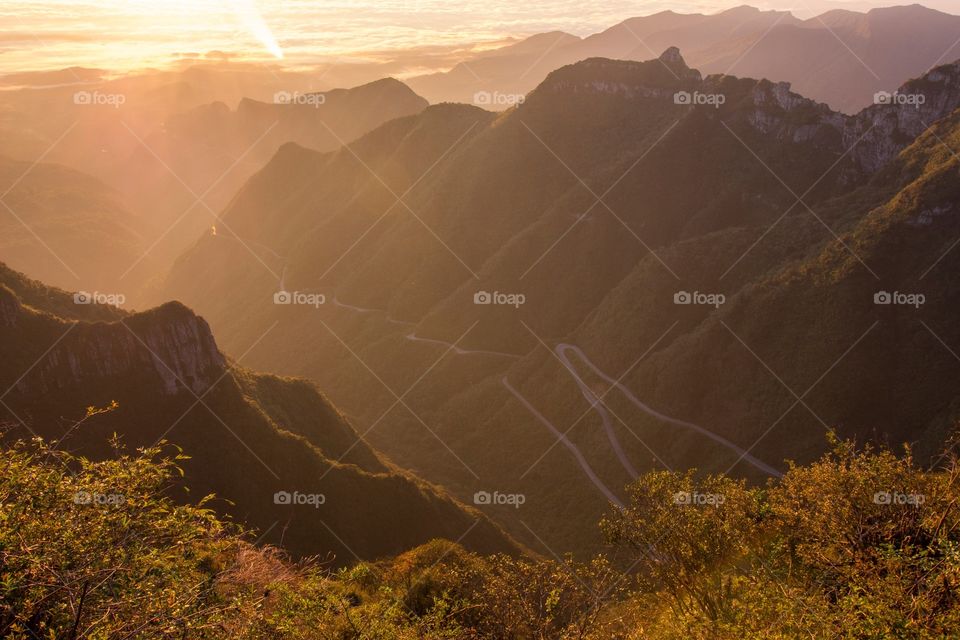 Sunrise on the road