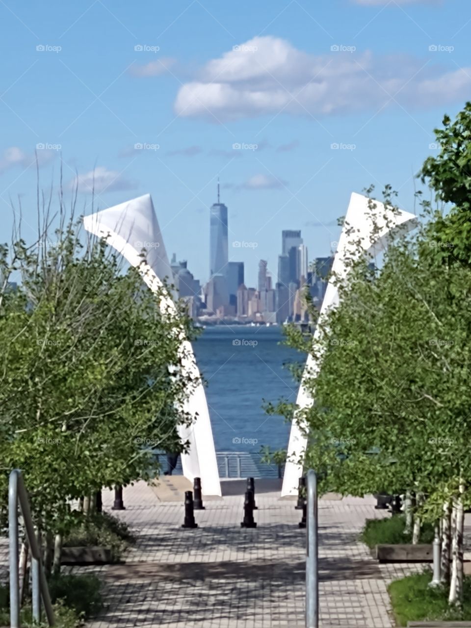 Postcards memorial and one World Trade Center