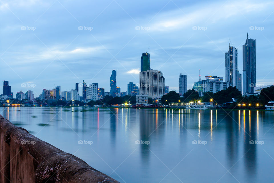 Beautiful cityscape bangkok Thailand business center district at morning time