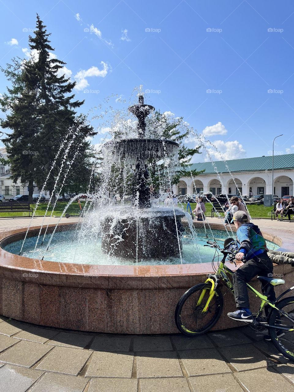 Near the city fountain