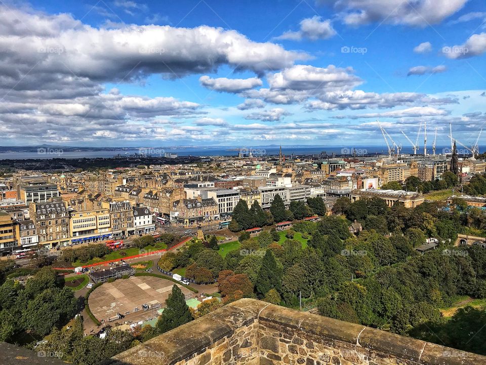 View of Edinburgh from the castle 