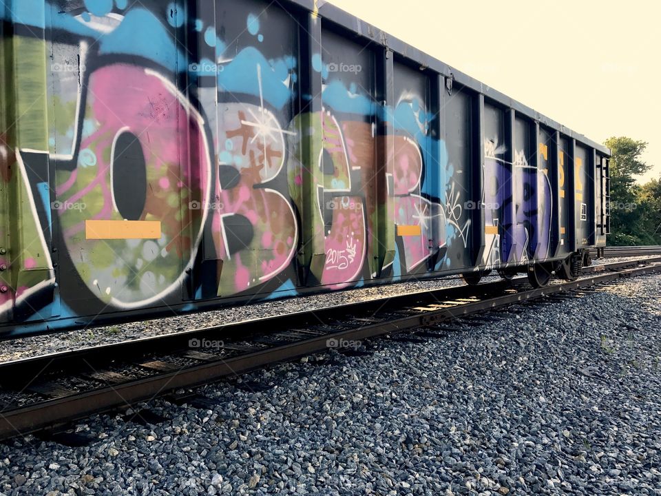 Train Car with Graffiti