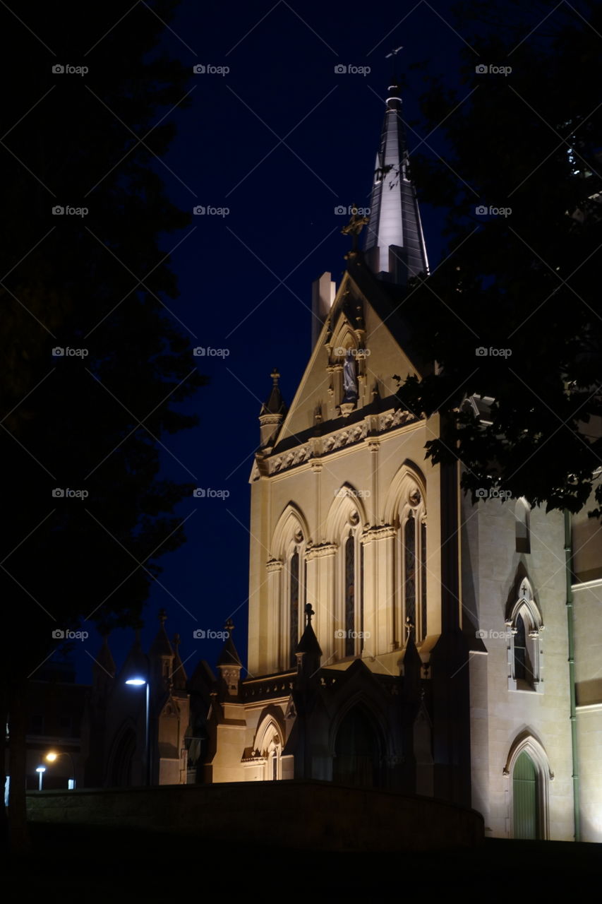 Cathedral at night