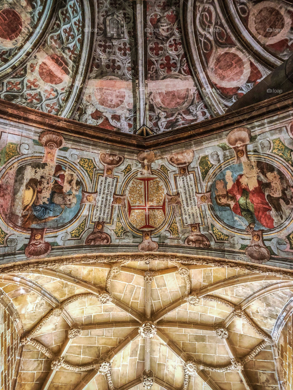 Ceiling of the round church at Convent of Christ, in Tomar, Portugal