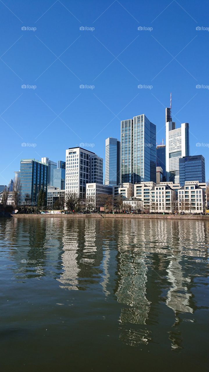 View on the skyline of Frankfurt, Germany.