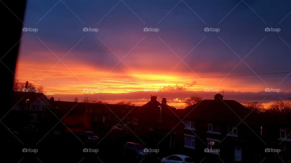 sunset, UK.