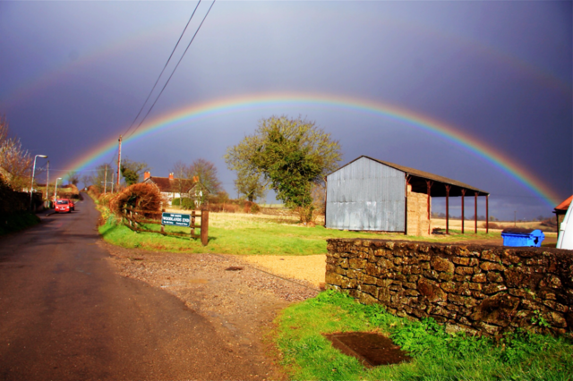 landscape field nature rainbow by maapu