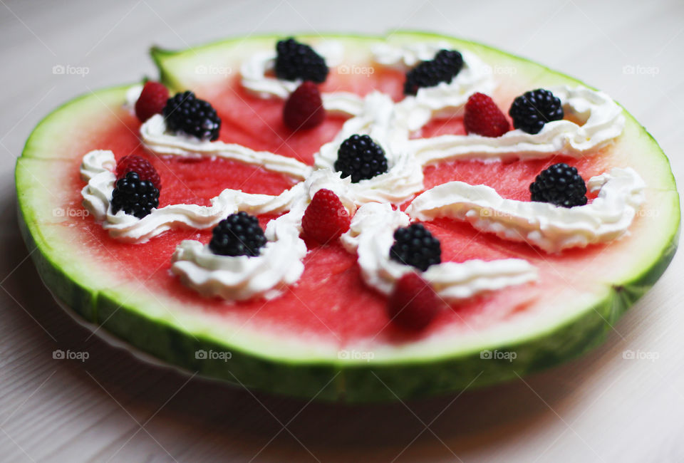 Watermelon pizza