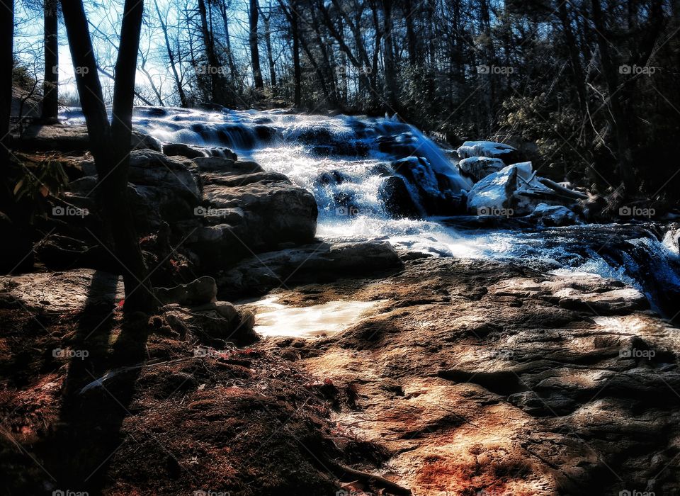 Raging Mountain Waterfall 