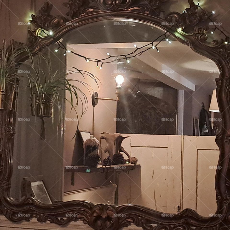 lit mirror.reflection