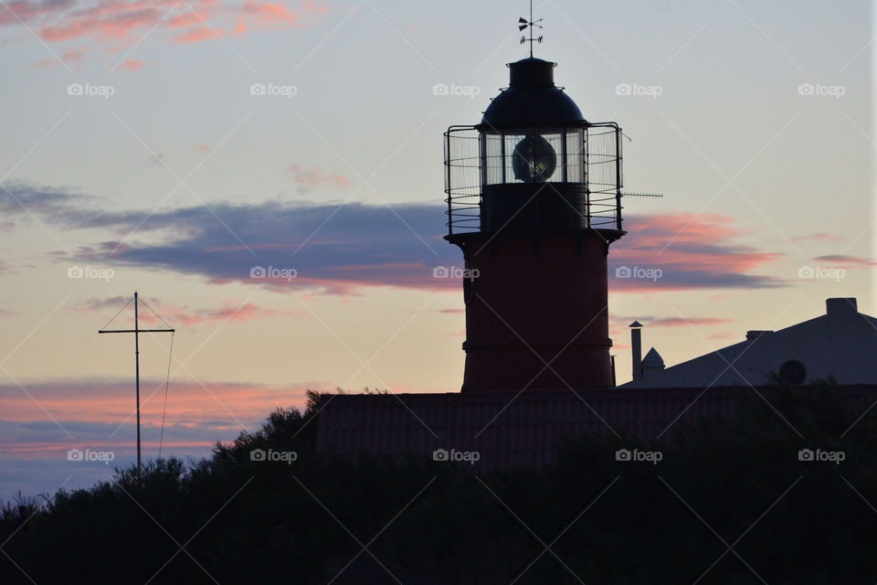 Romantic lighthouse in Punto Delgado, Isola Valdez, Argentina
