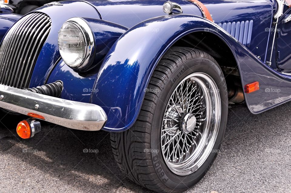 British Import 97' Morgan. Classic British Import a 1997 original Morgan convertible roadster in cobalt blue. 
Zazzle.com/Fleetphoto 