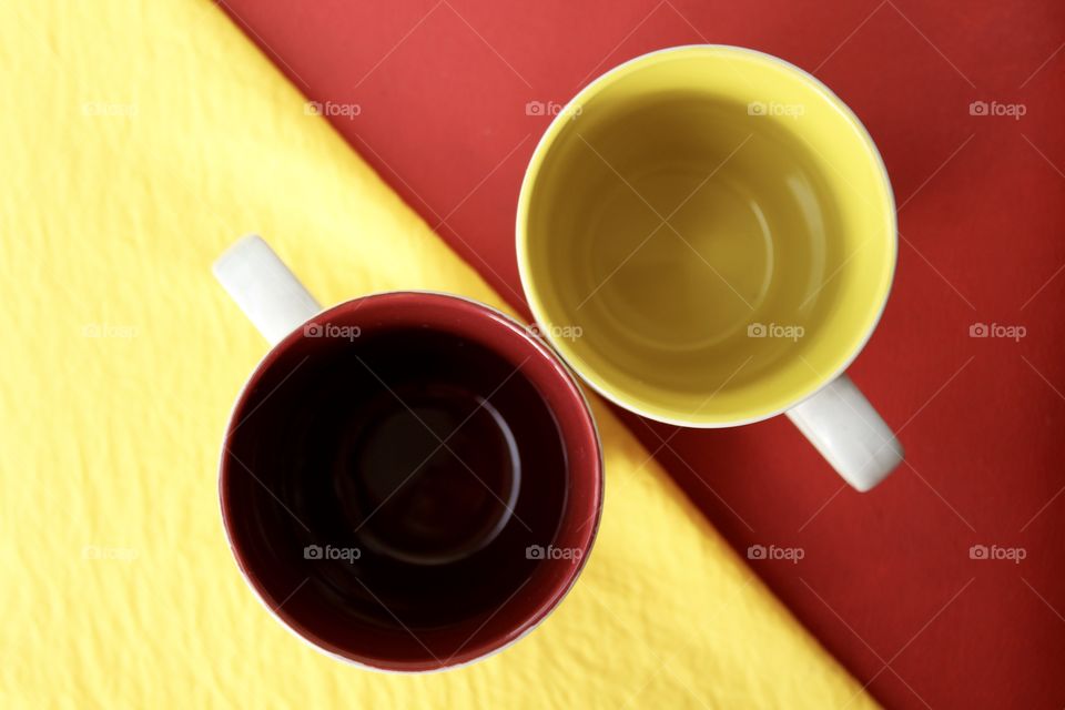 Yellow and red mug 