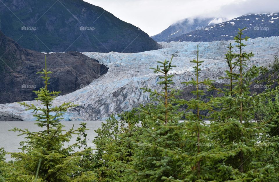 Mendenhall glacier in Alaska is ruggedly beautiful