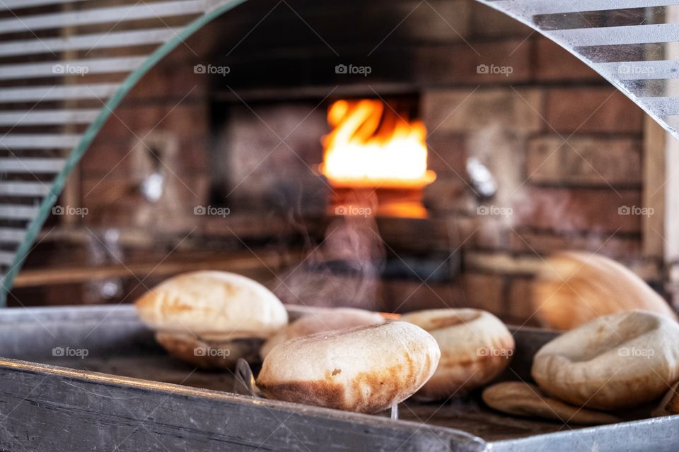 Delicious hot bread in Egypt