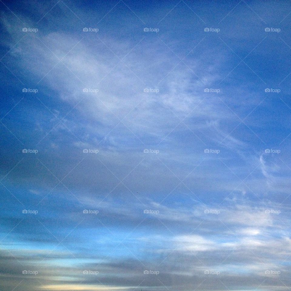 sky blue clouds white by omiata