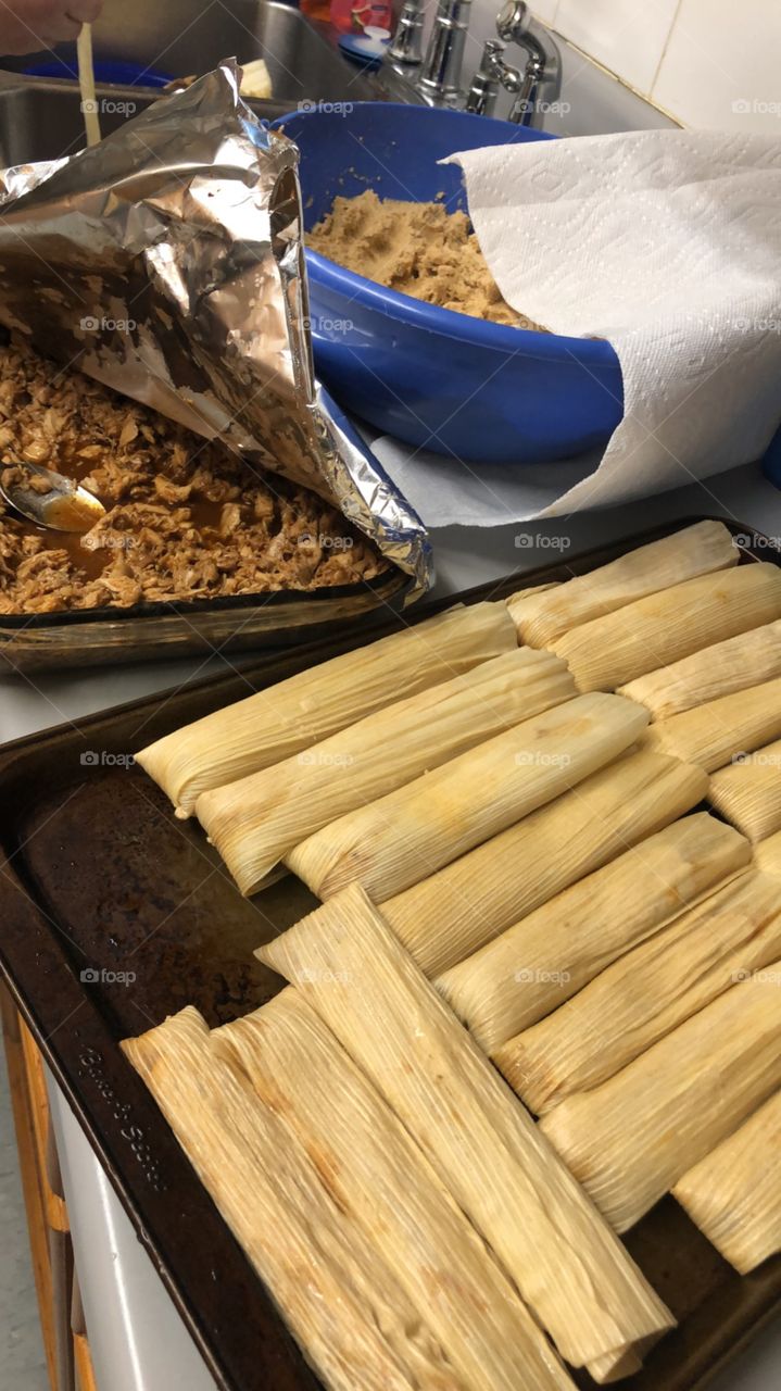 Tamales in the making