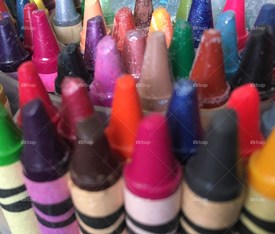 Bunch of crayons colorful