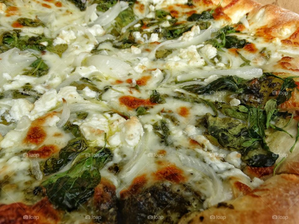 Vegetarian Pizza With Spinach And Feta