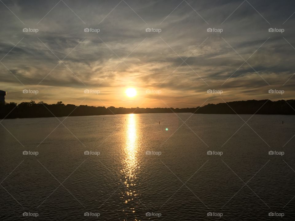 Sunset over river