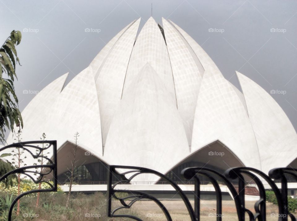 Baha'i Temple. Lotus Temple in New Delhi