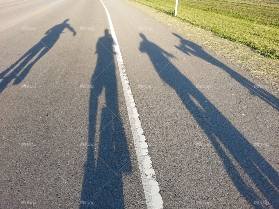 shadows. bike riding