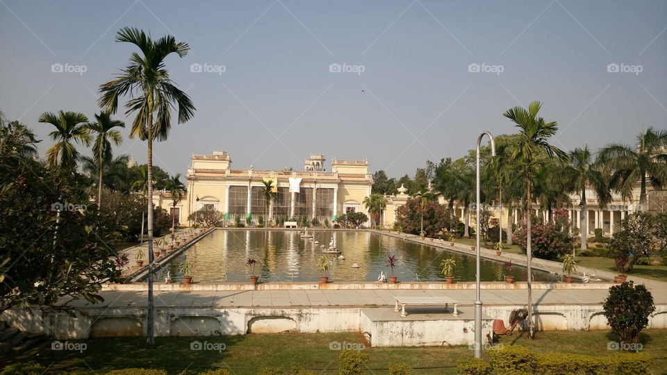 beautyfull old fountain pool in chawmohalla palace in hyderabad India