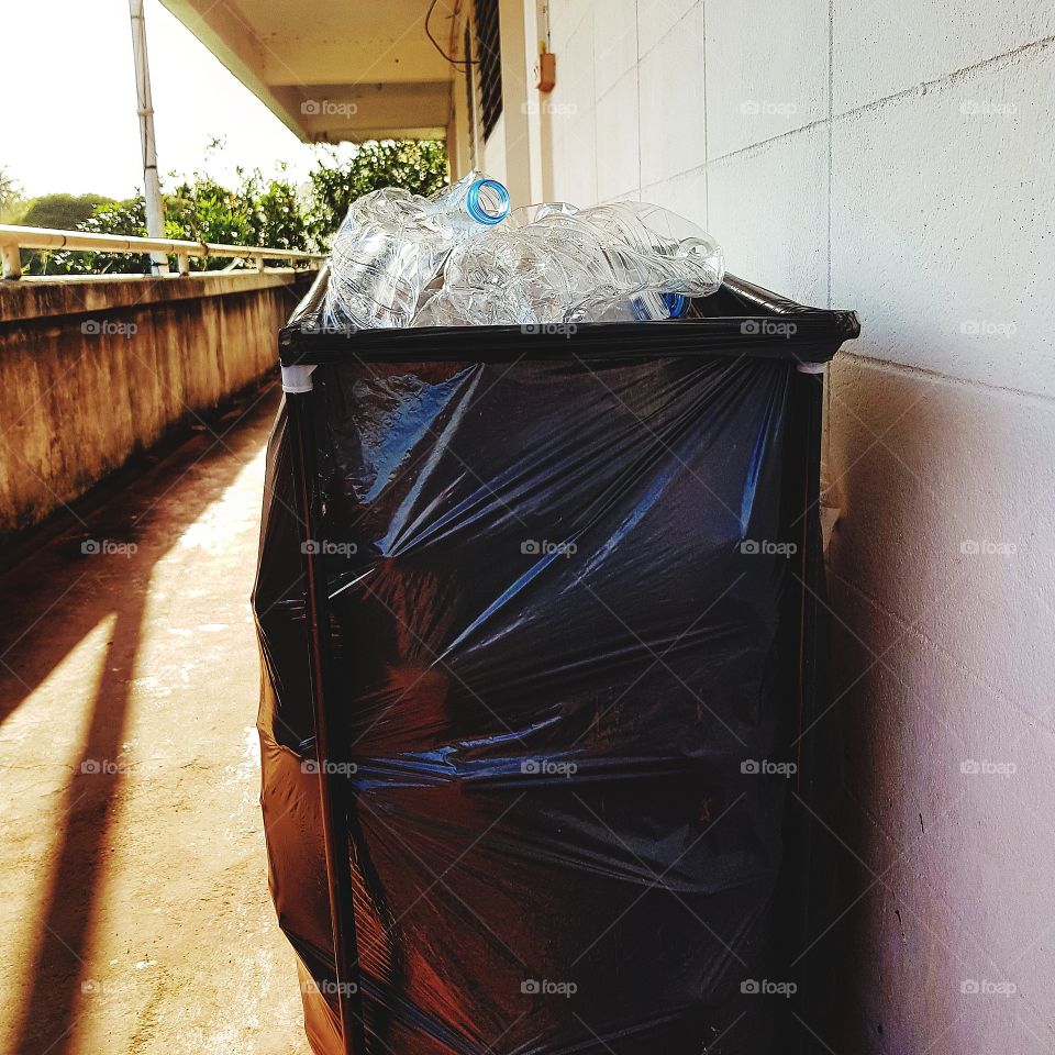 Plastic bottles, recyclable waste