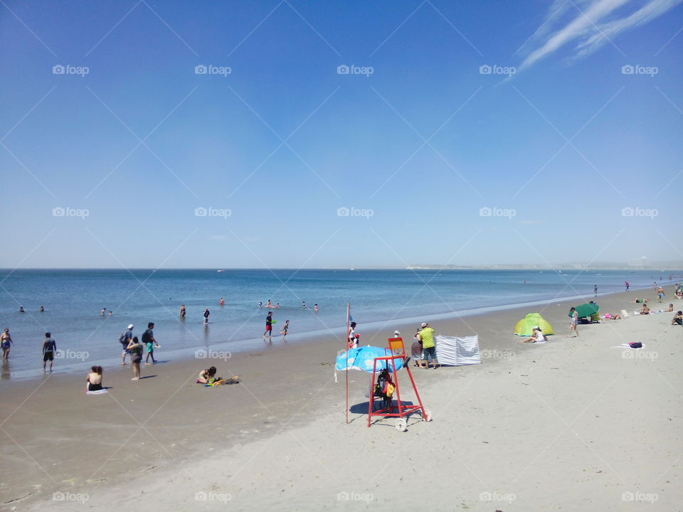 Beach side in Puerto mandryn in Argentina