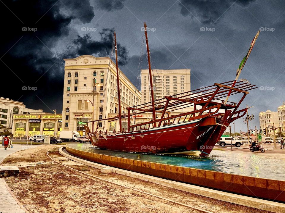 Dubai uae , satwa dubai old ship on the corner 