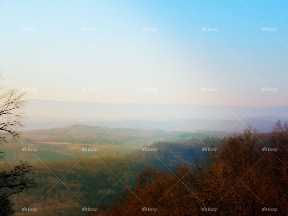 Spring's Advance. From high on this Virginia ridge, I could watch the sunshine move across the valley, seeming to bring spring with it.