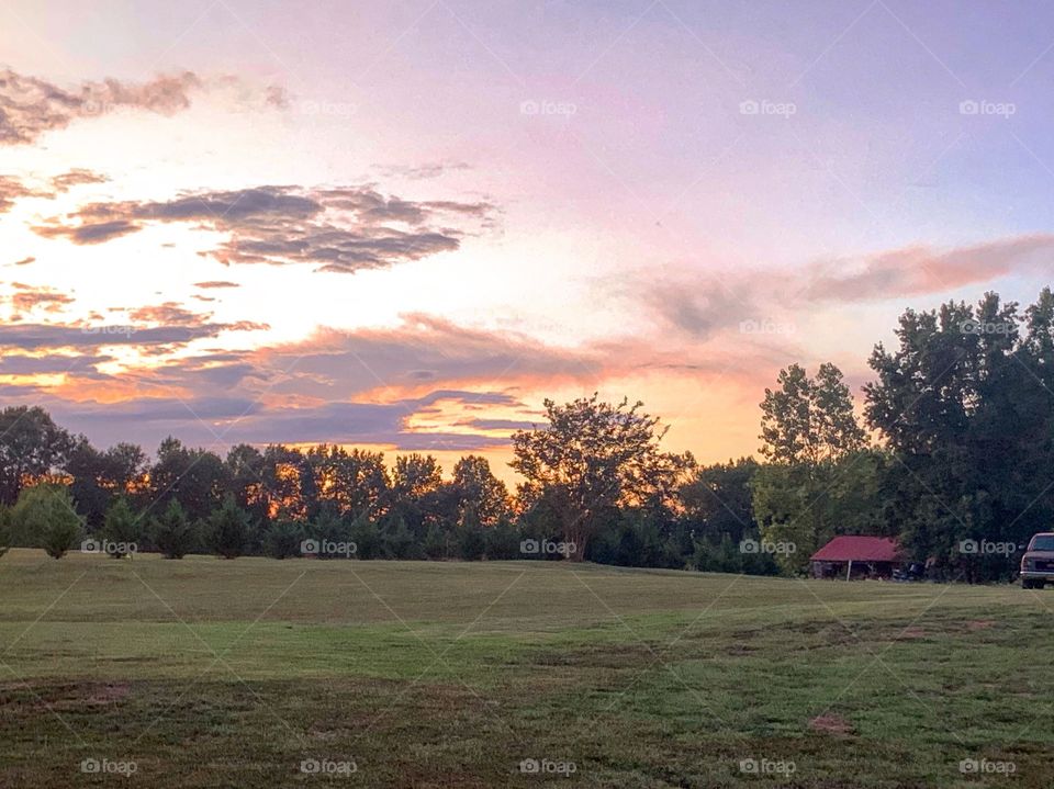 Beautiful country sunset 