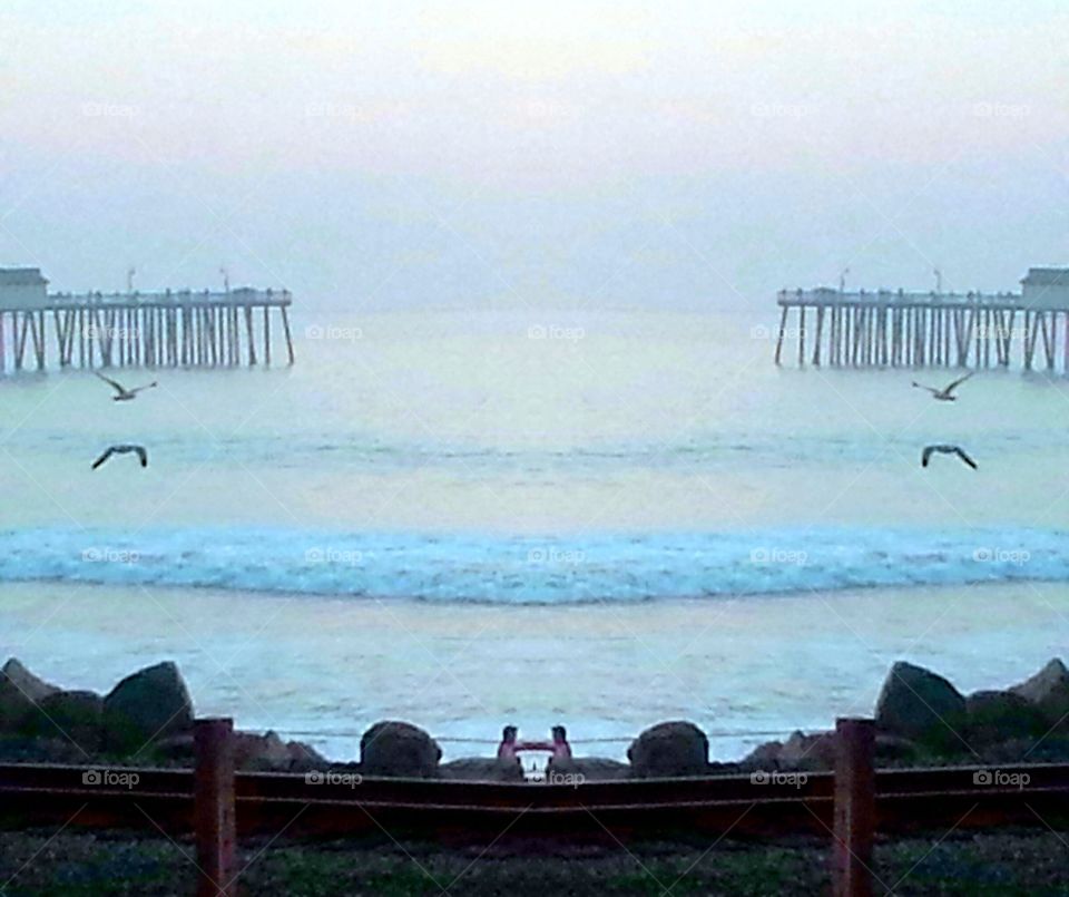 Mirrored pier