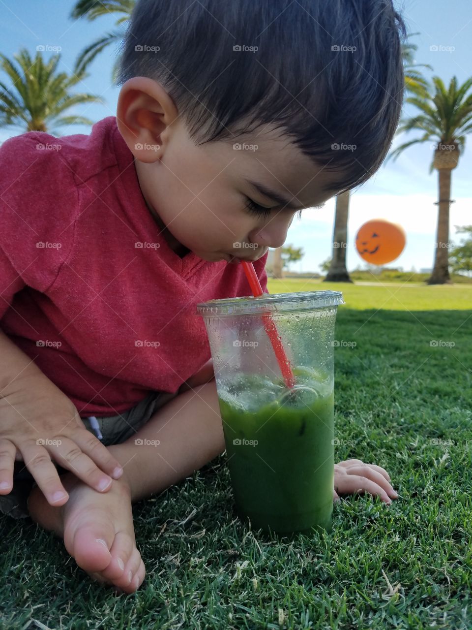 drinking green juice