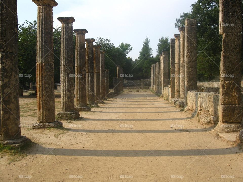 Column in Olympie in Greece