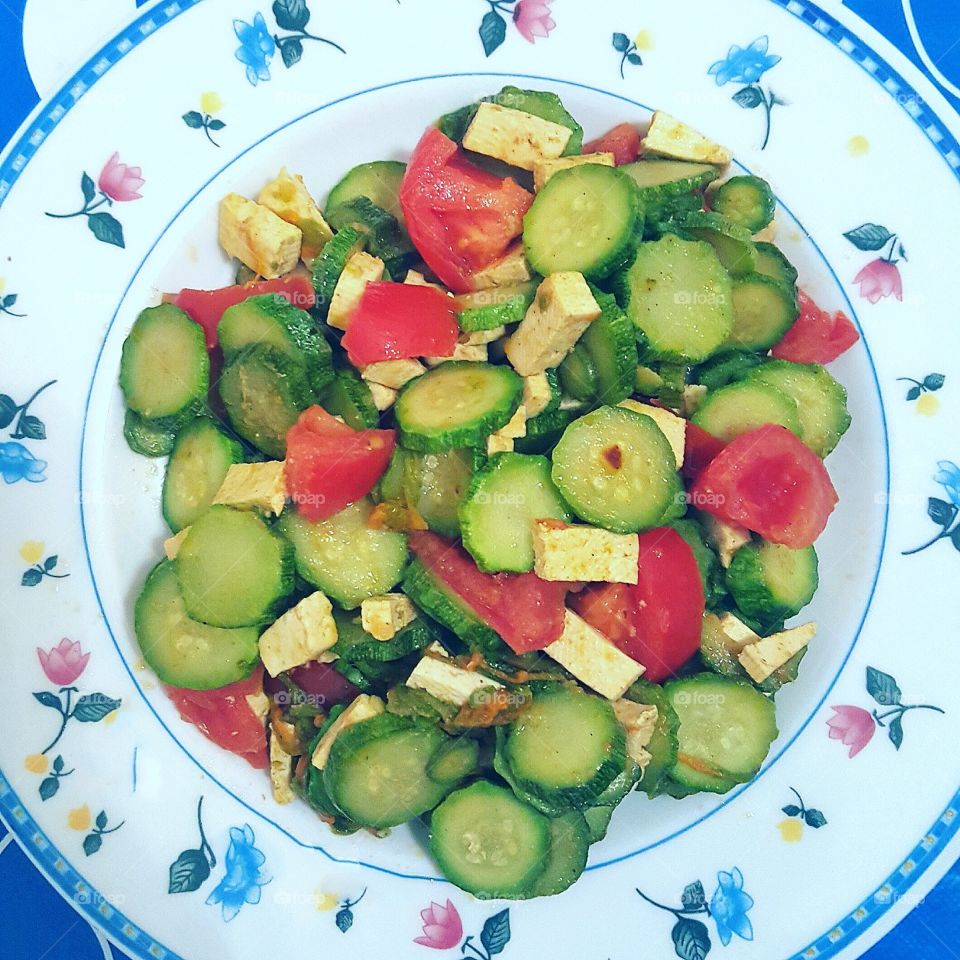 zucchini and tofu