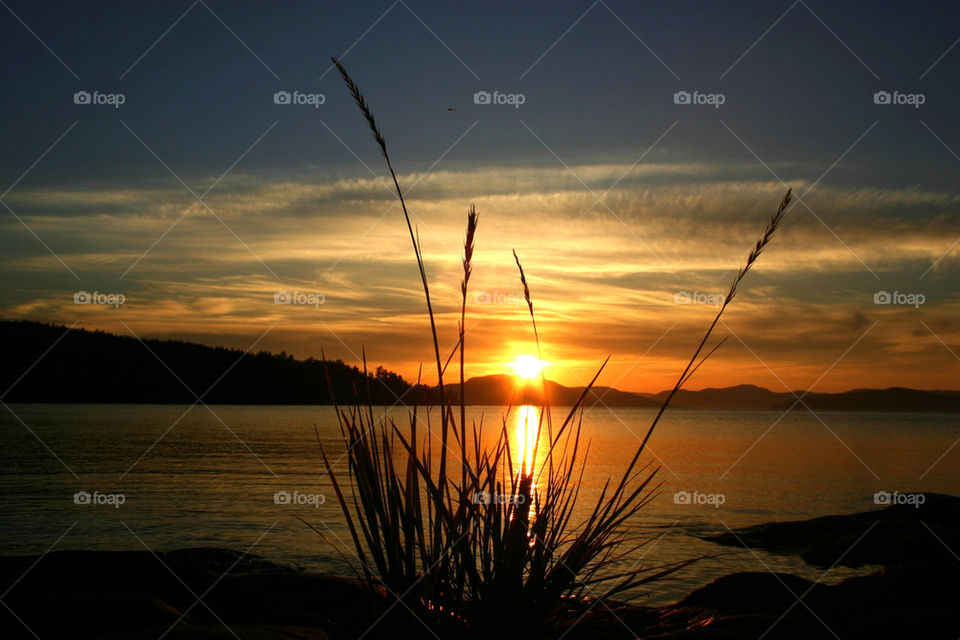 beach sunset sea rocks by ka71