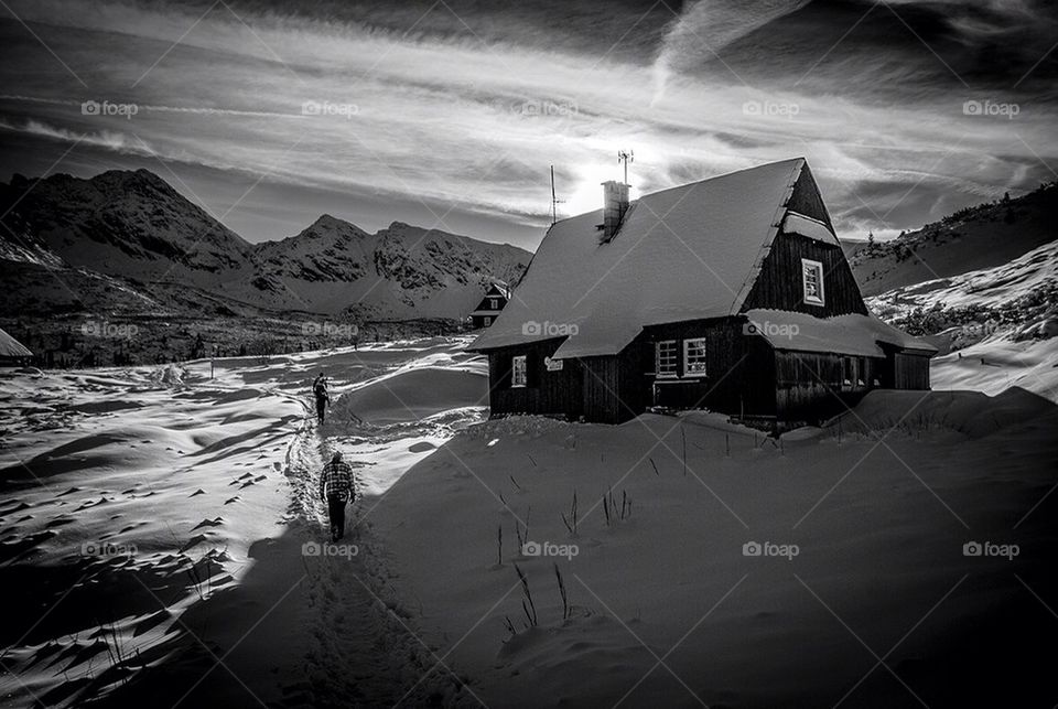 Walking through the snow