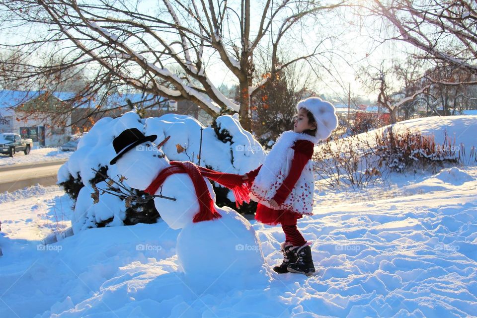 Anne and snowman.
